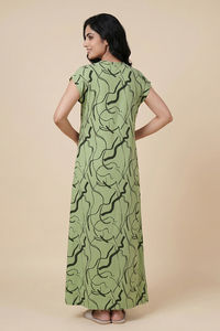 Zivame Woven Ankle Length Nightdress - Foam Green — thumbnail 2